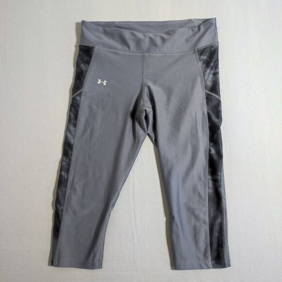 Under Armour active wear sport leggings women's size 10 or 12 grey colour crop - Picture 1 of 12